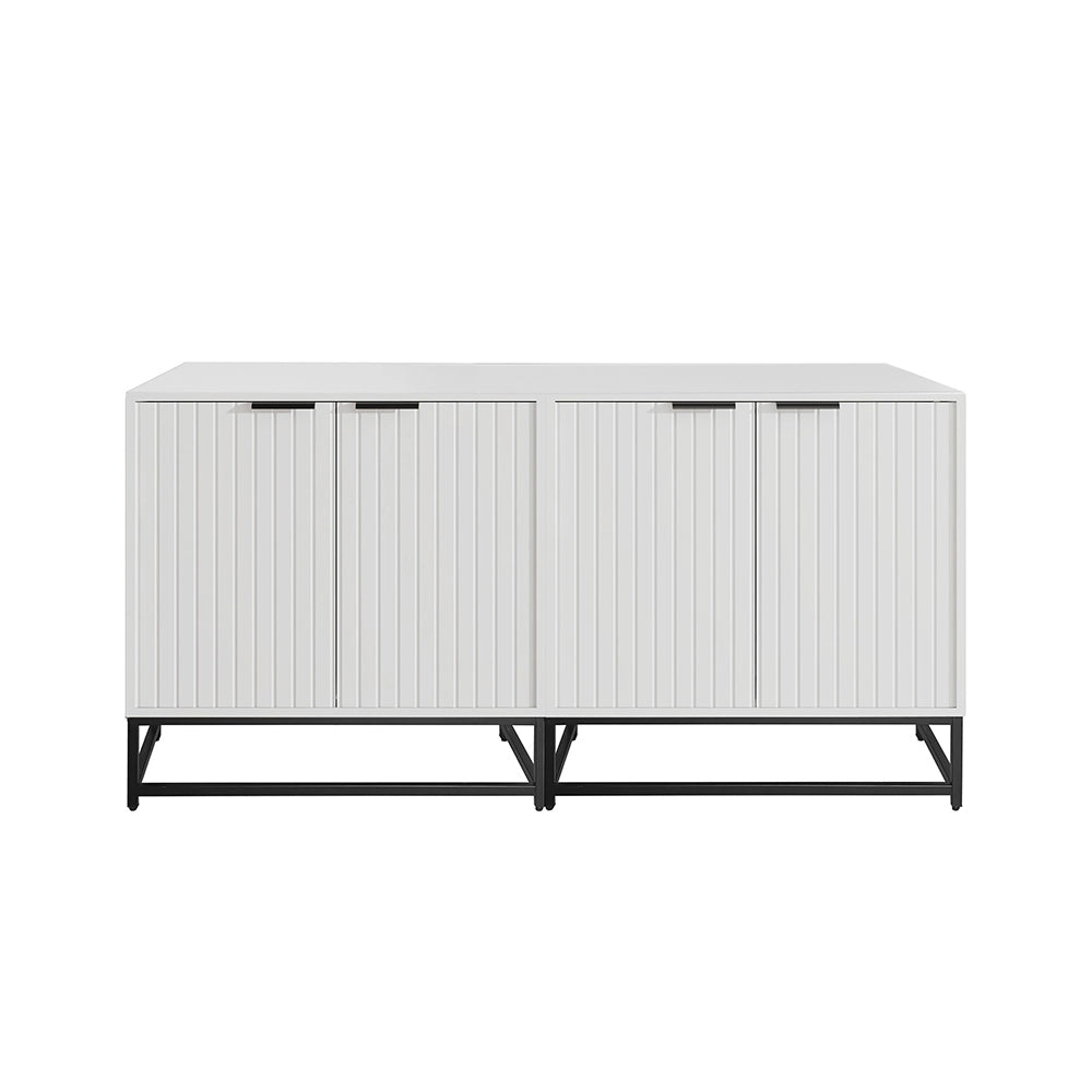 Comò - Xylo - 2 porte a scomparsa maniglie metallo 160x40x80cm