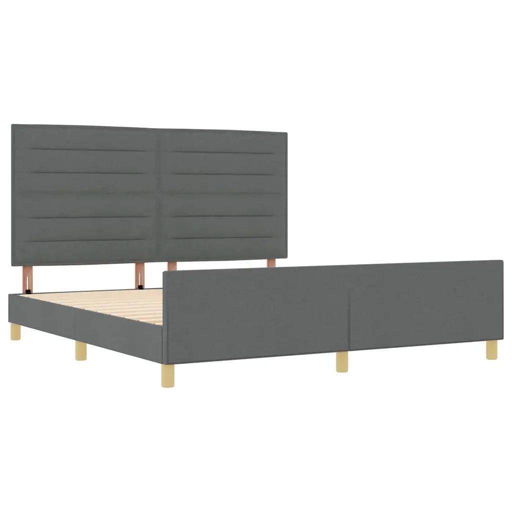 Struttura del letto Grigio scuro 180 x 200 cm Tessuto 3344670