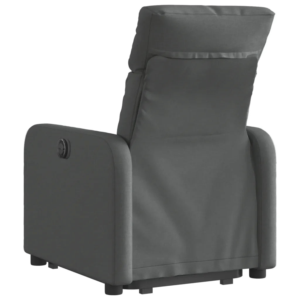 Poltrona | Sedia Relax Alzapersona Reclinabile Grigio Scuro in Tessuto