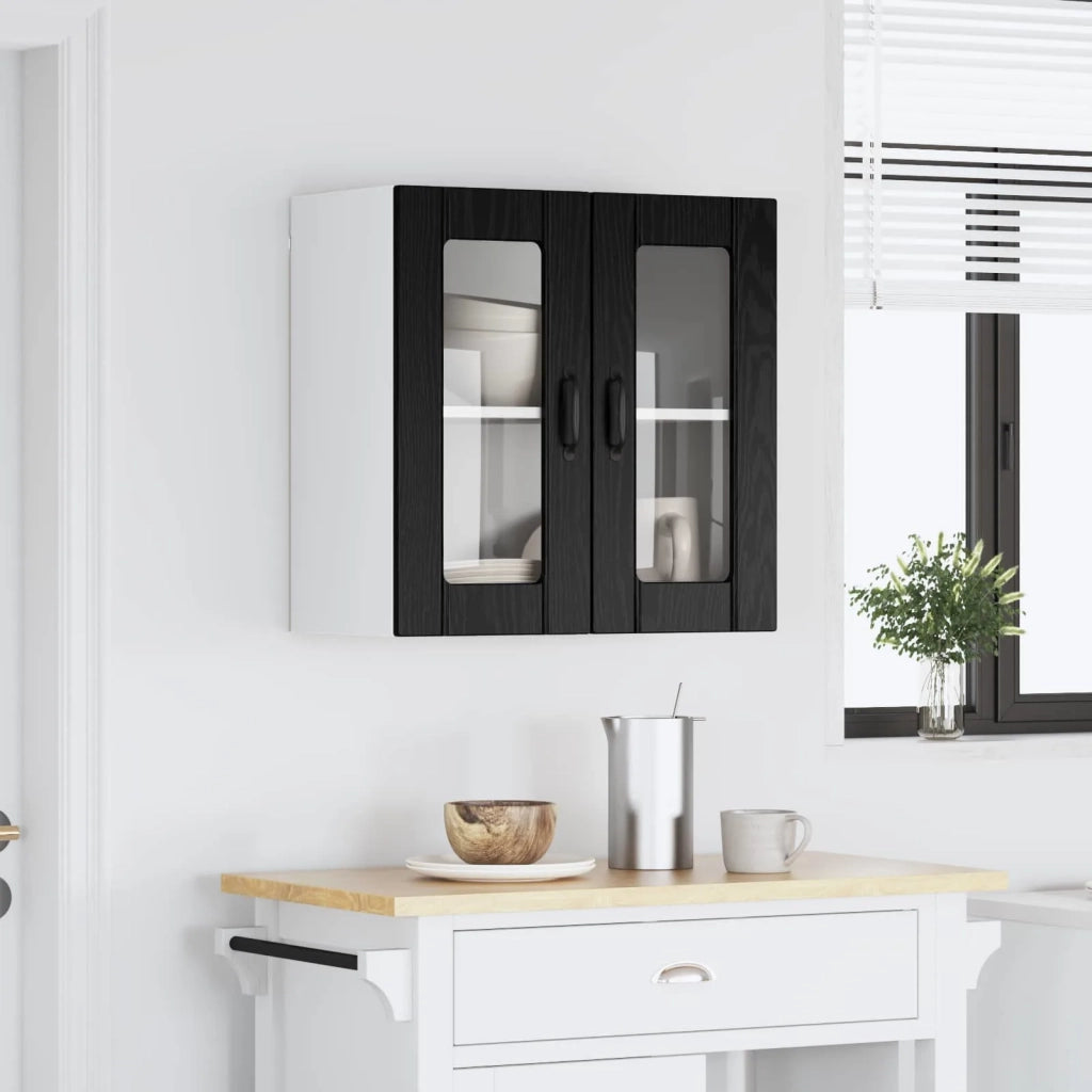 Mobile in vetro da parete LUCCA Rovere Nero 60 x 31 x 60 cm 8003823