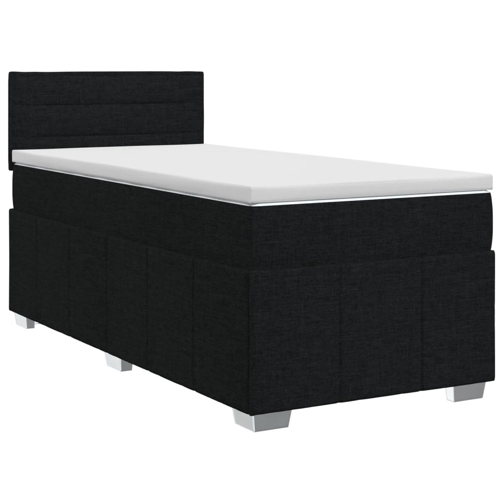 Letto box spring con materasso Nero 80 x 200 cm Tessuto 3451075