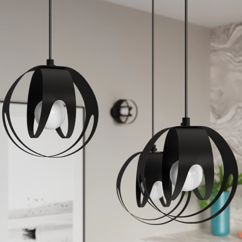 Lampada a sospensione TULOS 3L nero
