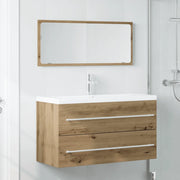 Set Mobili da Bagno 2 pz Rovere Artigianale Legno Multistrato