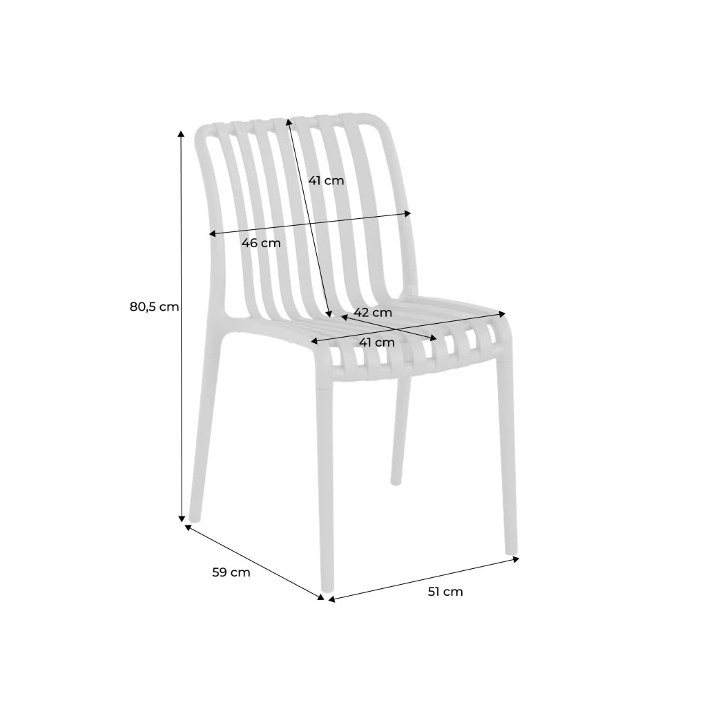 Set 4 sedie da giardino impilabili in plastica, verde grigio