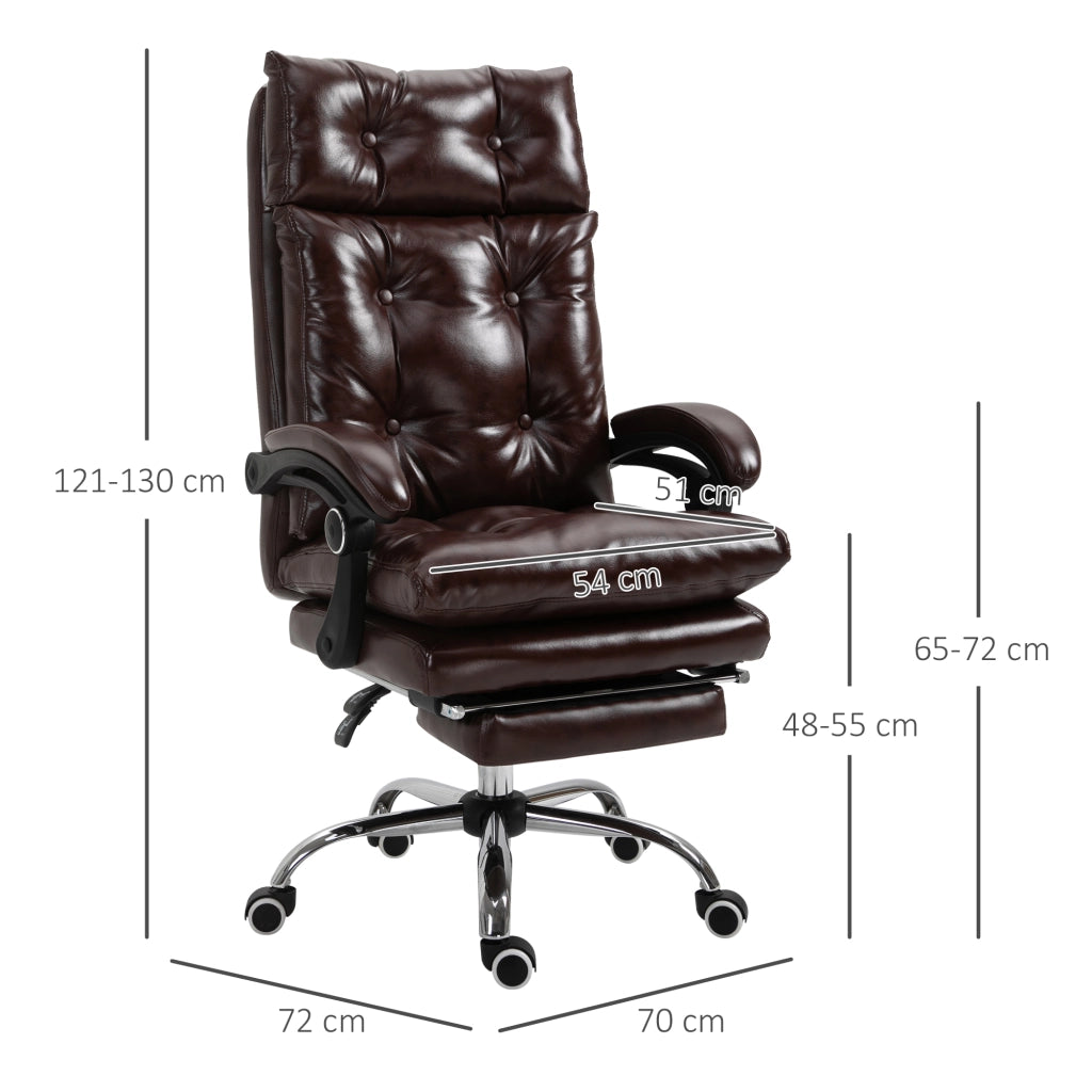 Sedia da ufficio ergonomica ¨C Minimal ¨C marrone, regolabile in altezza, schienale inclinabile, poggiapiedi retrattile