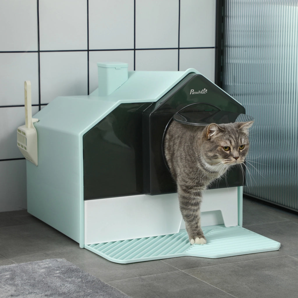 Lettiera per Gatti Chiusa con Vassoio Estraibile ¨C zephmum ¨C 47x45x42cm Azzurro