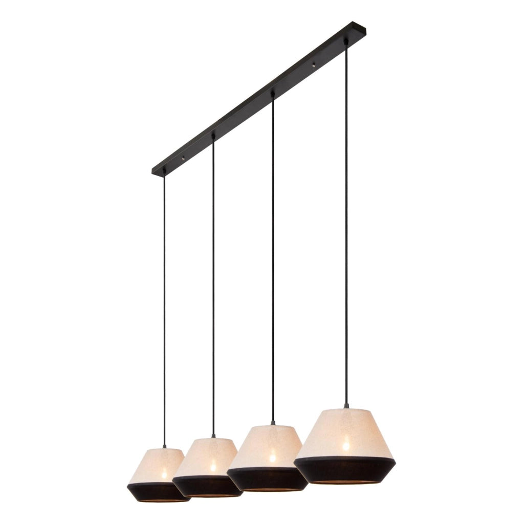Lampada sospesa KALA 4 luci E14 nero/beige Lucide