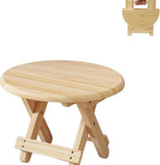 Mini sedia pieghevole in legno. Sedia da viaggio, seggiolino rotondo per bambini, panca per piedi trasportabile per casa, bagno, cucina, giardino, ufficio, viaggi. Supporta 90 kg.