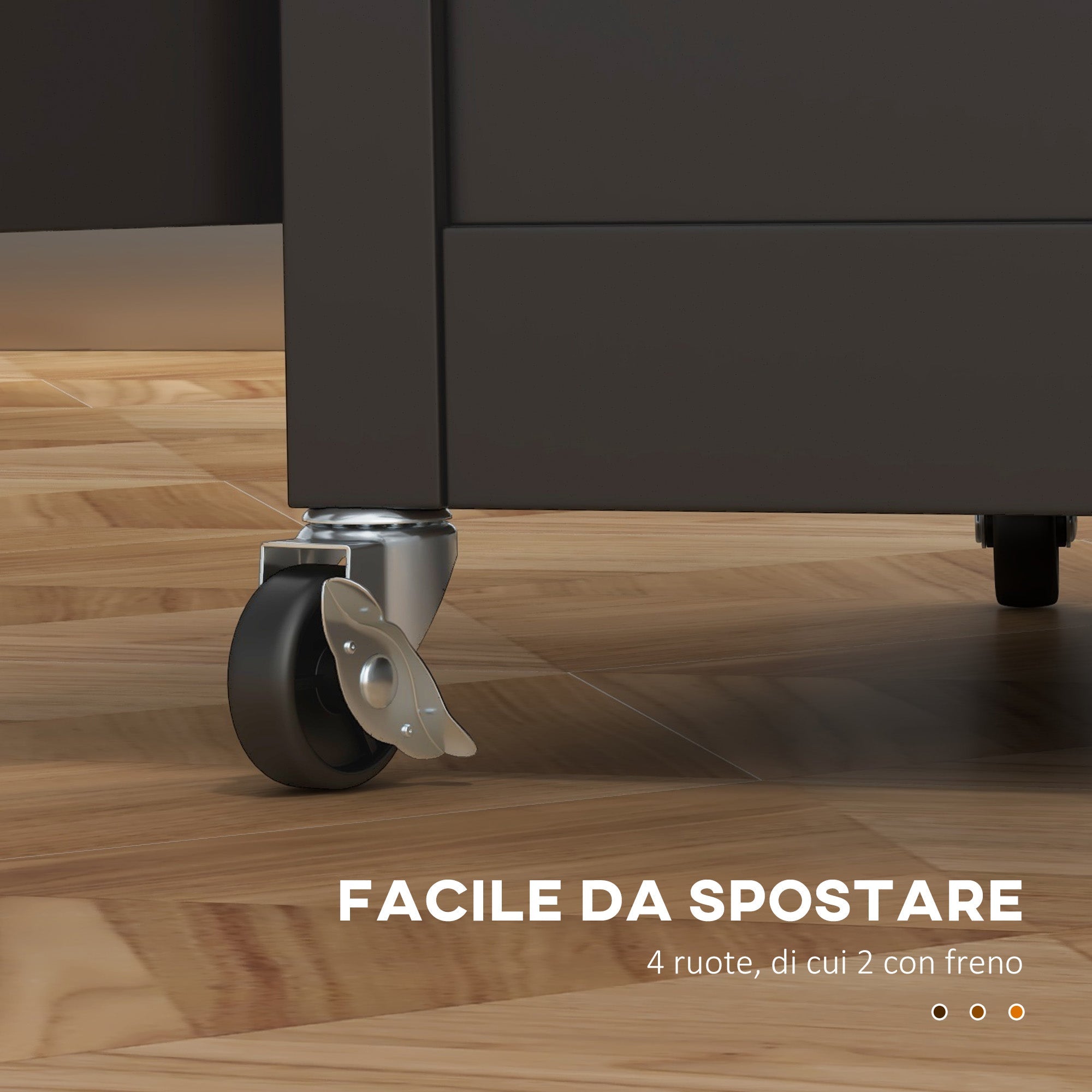 Carrello da Cucina con Cassetto Armadietto e Portasciugamani 67x48x86,5 cm in Legno Nero e Rovere