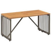 Tavolino da Giardino | Tavolo da Esterno Grigio e Marrone 80 x 40 x 40 cm polyrattan