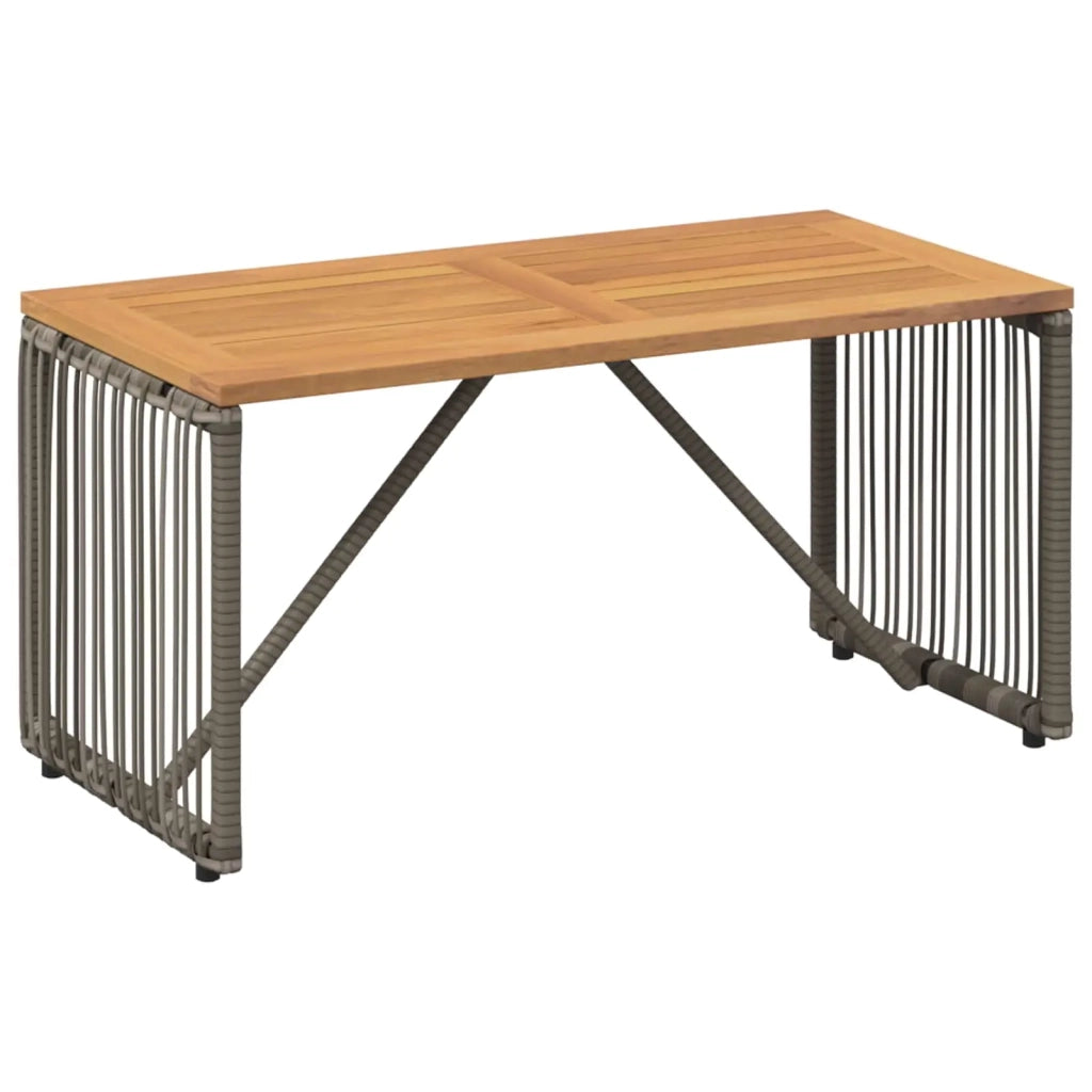Tavolino da Giardino | Tavolo da Esterno Grigio e Marrone 80 x 40 x 40 cm polyrattan