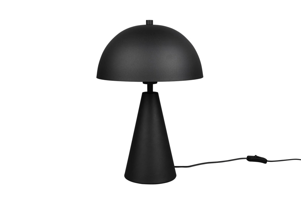 Lampada da tavolo Alfie minimalista nera fungo E27 40W Trio