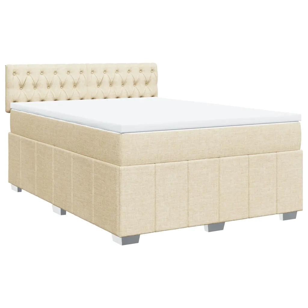 Giroletto a Molle con Materasso Crema 140x200 cm in Tessuto 3289403