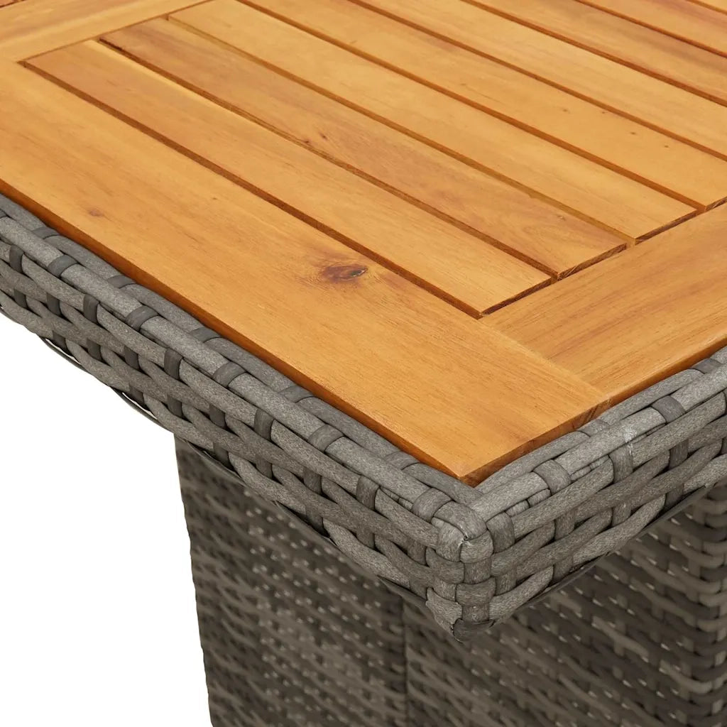 Set Bistrò da Giardino 9 pz con Cuscini in Polyrattan Grigio 3277259