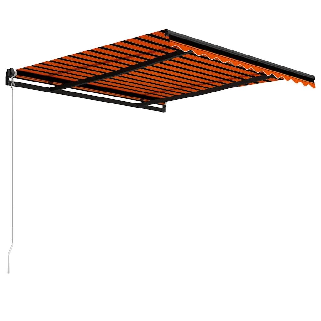 Tenda da Sole Retrattile Manuale-Tenda parasole per Patio 350x250 cm Arancione e Marrone 949702