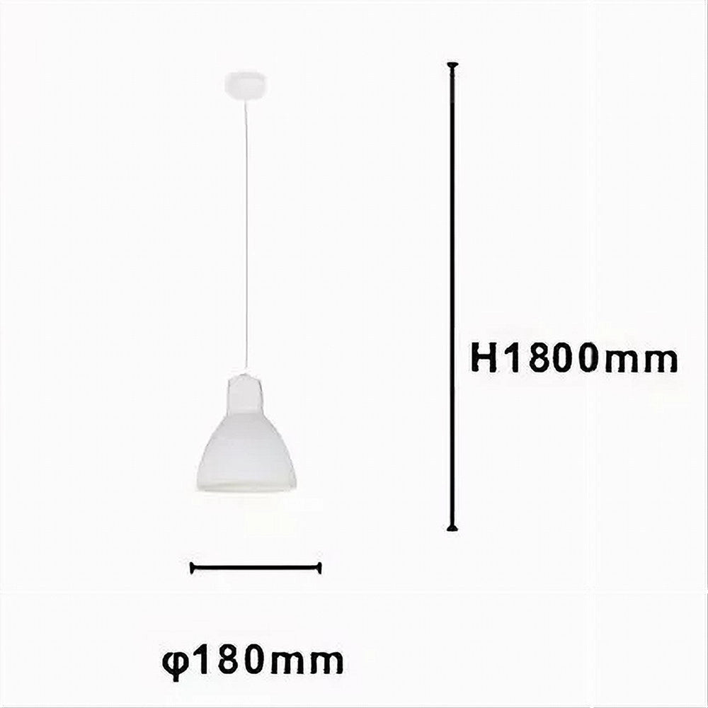 Trade Shop - Lampadario A Sospensione E27 Ferro Paralume Moderno Contemporaneo Campanella Bianca 33283 -