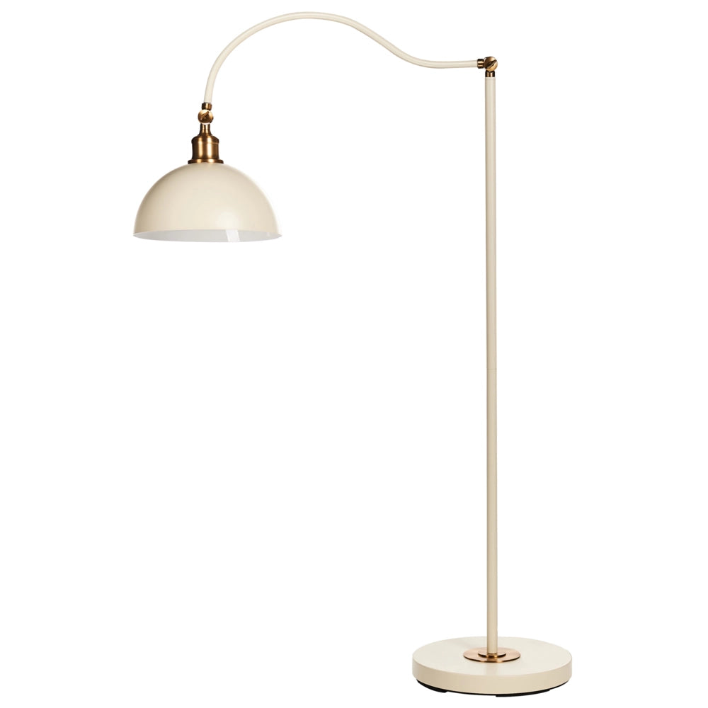 Lampada da terra in metallo beige con paralume e braccio regolabili Interruttore On-Off Camera da letto Soggiorno Casa Ufficio Illuminazione