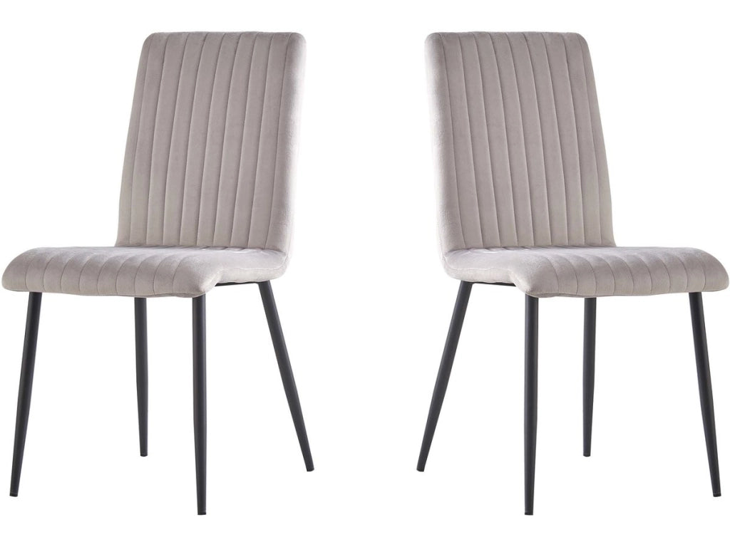 Set di 2 sedie in velluto "Henley" - Grigio chiaro
