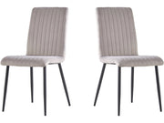 Set di 2 sedie in velluto "Henley" - Grigio chiaro