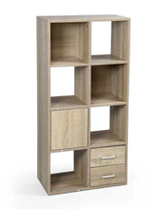 GAIA MOBILE CON 8 VANI A CUBO E 2 CASSETTI 60 X 30 X 120 CM COLORE ROVERE