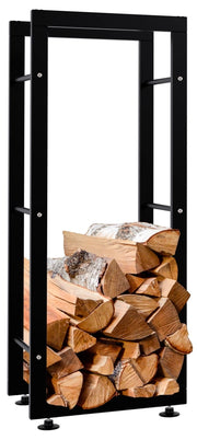 Esclusivo portalegna KERI V2 in metallo nero,25x40x100 cm