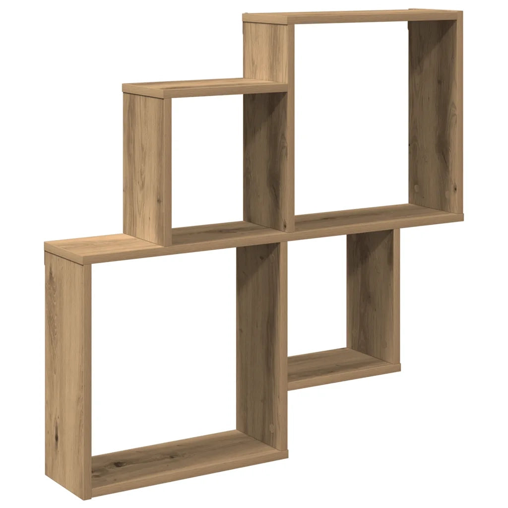 Scaffale a Parete Rovere Artigianale 80x15x78,5 cm Truciolato 856611