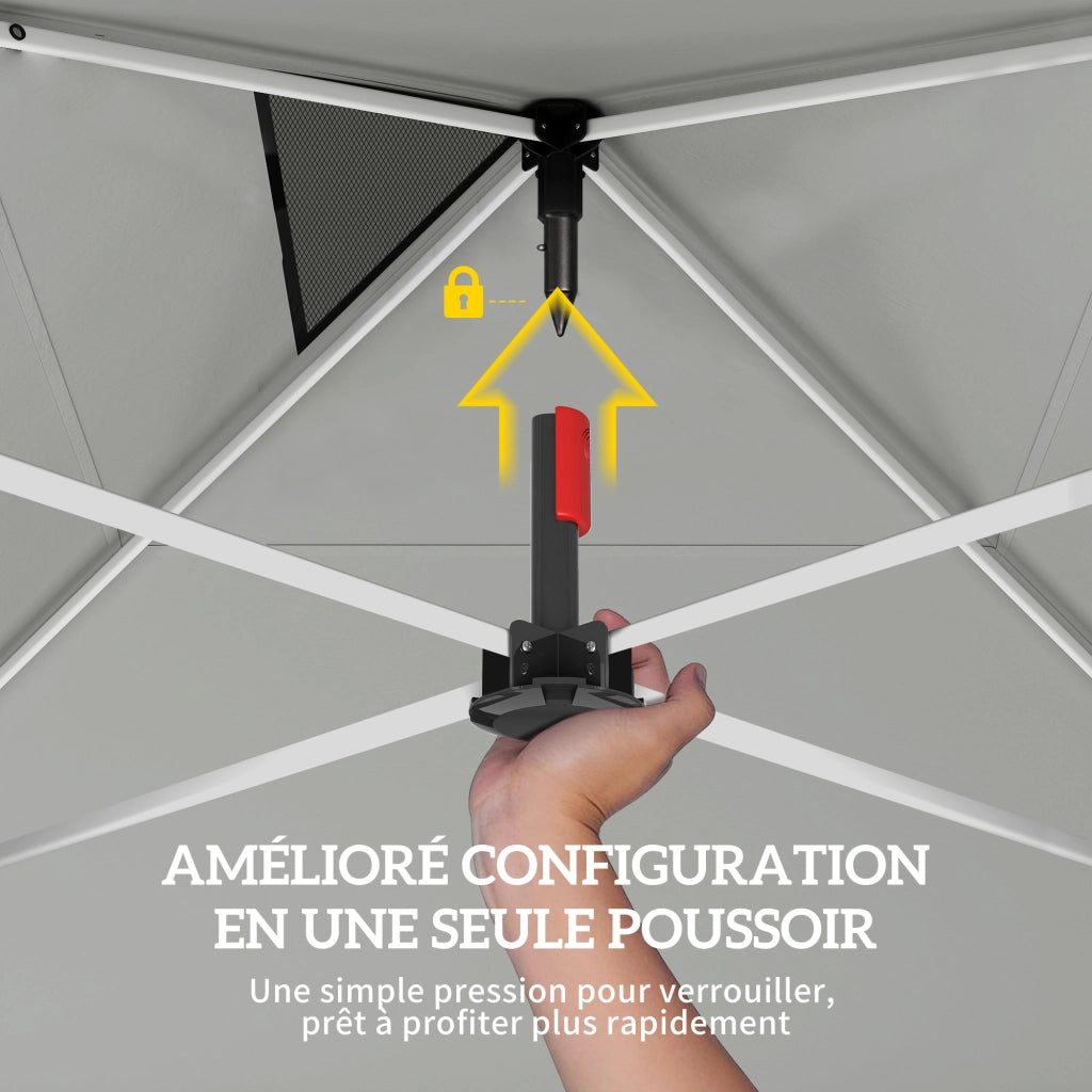 Gazebo pieghevole 3x3m pop-up ¨C Xylo ¨C UV50+ 3 pareti laterali crema