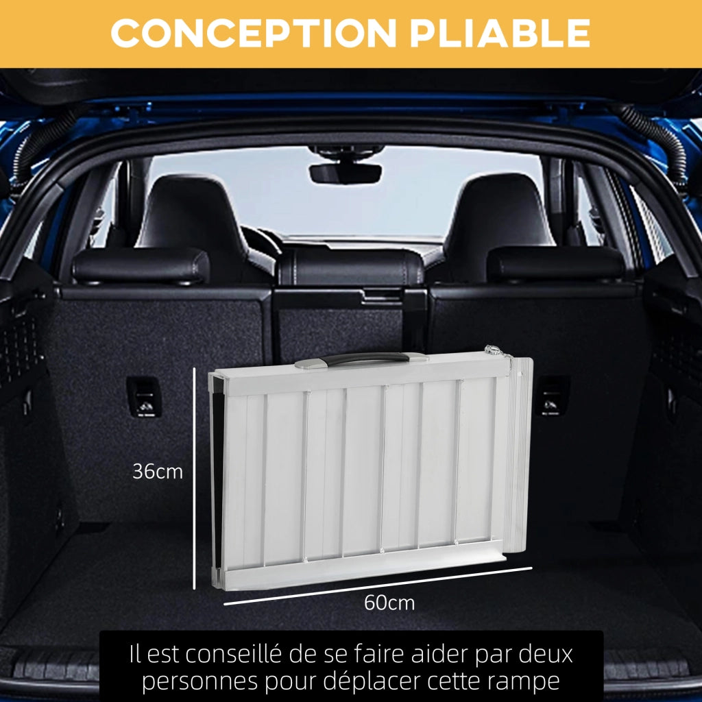 Rampa per Carico Carrozzina Antiscivolo Pieghevole ¨C Zephmum ¨C Nero