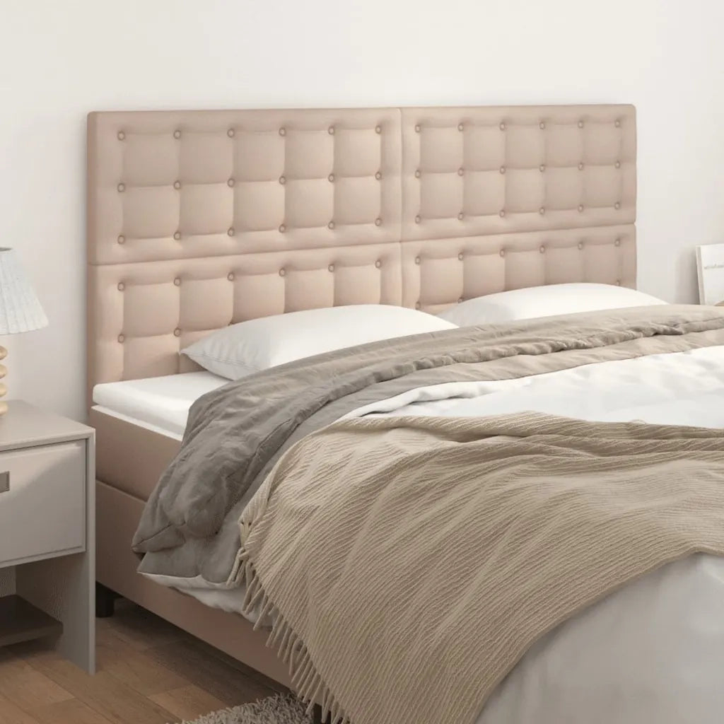 Testiera-Testata-Testiera Decorativa Cappuccino 200x5x118/128 cm in Similpelle 207817