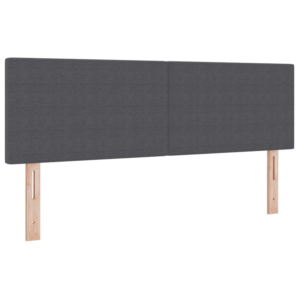 Testiera LED con testiera Grigio scuro 144 cm Tessuto in Cords 3338026