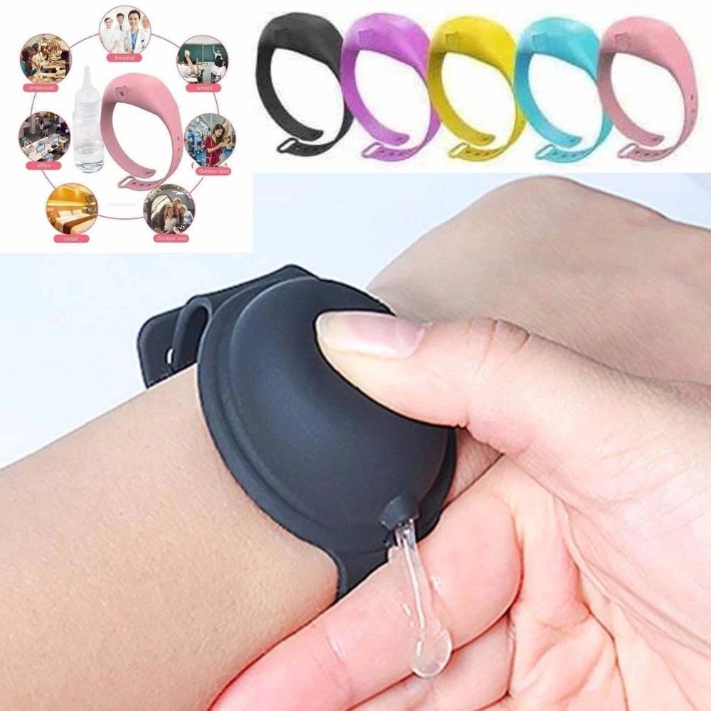 Trade Shop - Bracciale Porta Gel Disinfettante Igienizzante Mani Unisex Ricaricabile Silicone -