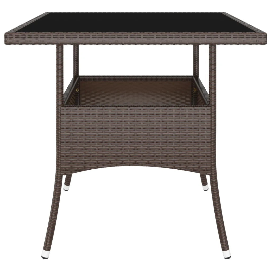 Set da Pranzo per Giardino 5 pz in Polyrattan Marrone 3058331