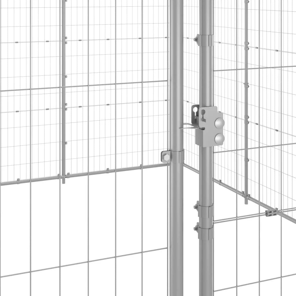 Cuccia da esterno gabbia recinto per animali box esterno per cani in acciaio zincato 53,24 m² 02_0000425