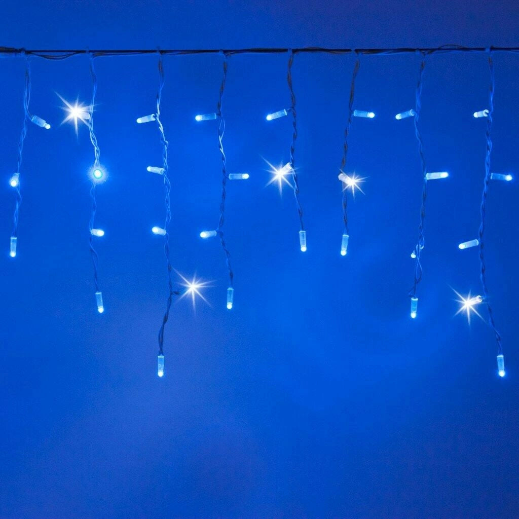 Tenda luminosa Luce Natale da esterno 380 led Blu e Bianco 10 MT Prolungabili
