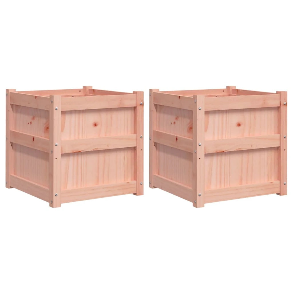Fioriera rialzata per piante fiori giardino terrazze set da 2 legno massello di abete Douglas marrone 02_0039059