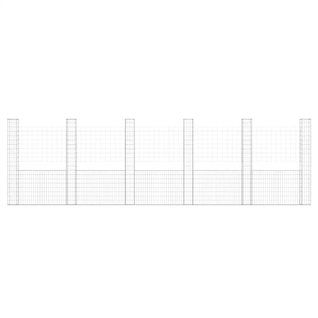Gabbione a U con 6 Pali in Ferro 620x20x200 cm