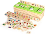 Scatole di classificazione in legno giochi di sorteggio educativi per bambini - 80 oggetti classificatori giochi da match.