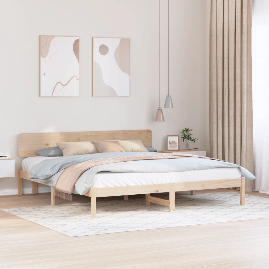Struttura letto con testiera 180x200 cm Legno massello di pino