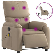 Poltrona | Sedia Relax Reclinabile Massaggio Elettrica Cappuccino Similpelle