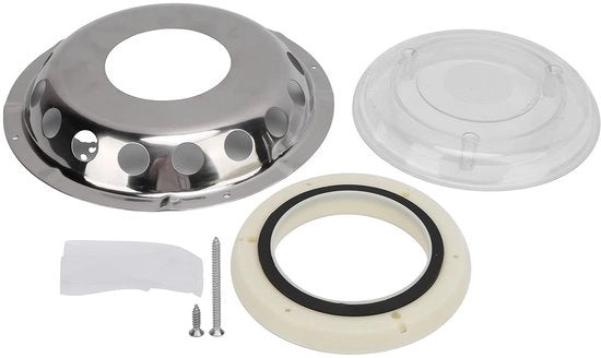 Ventilatore di Scarico Ronde con Luce - Acciaio Inossidabile - Diametro 23 cm - 3 x Ventola - Resistente alle Intemperie - Adatto per Barche/Camper