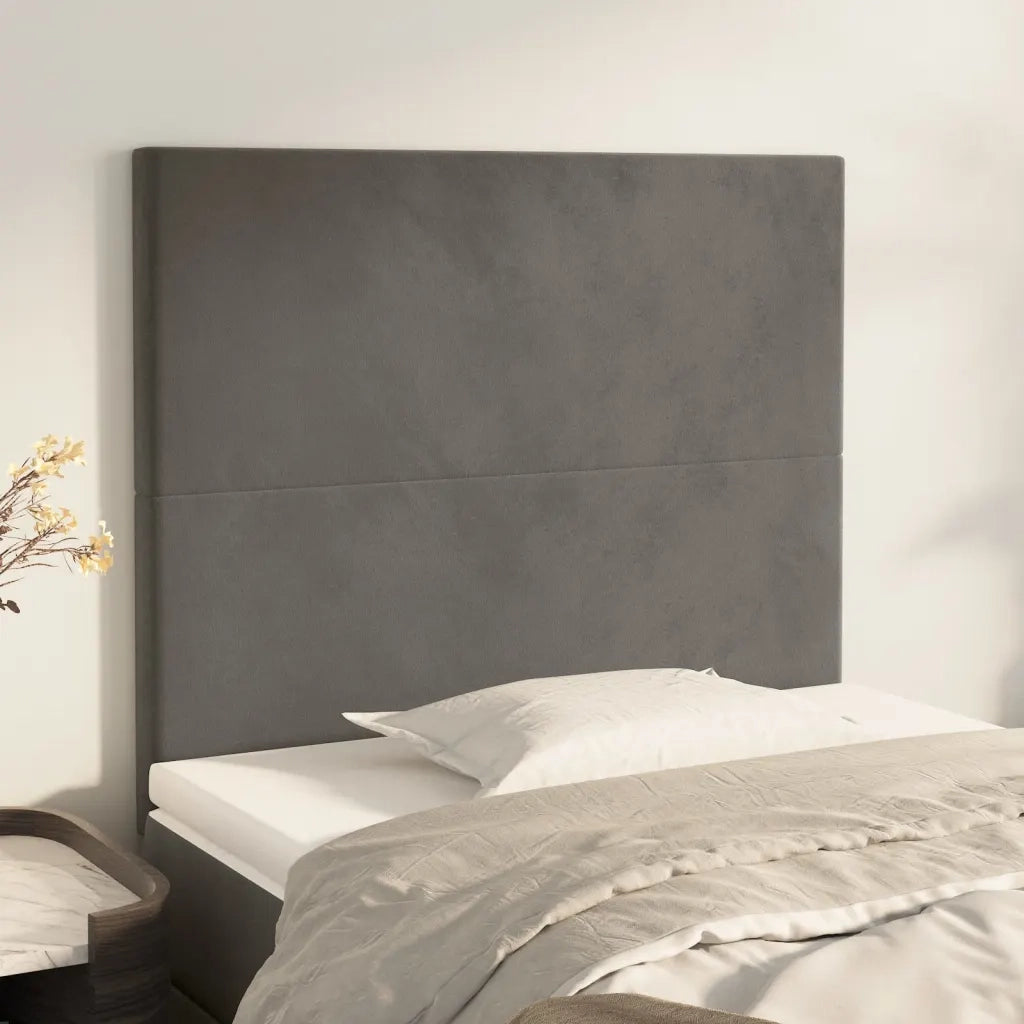 Testiera Grigio Scuro 90x5x118/128 cm Velluto 3116089