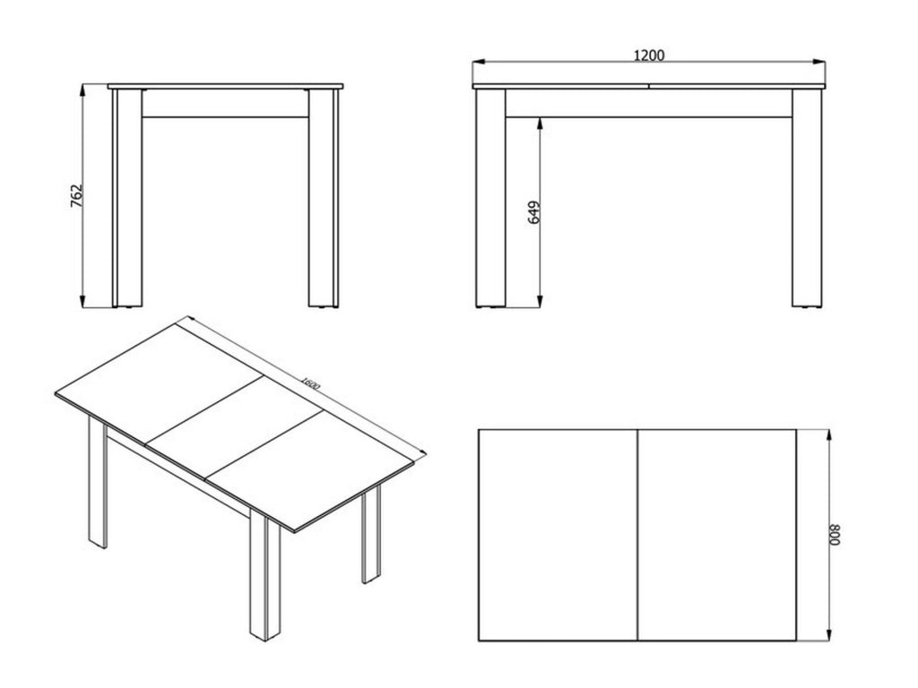 Marudo, Tavolo Allungabile 8 Posti, 120x80x76h cm Marrone Rovere Nodi