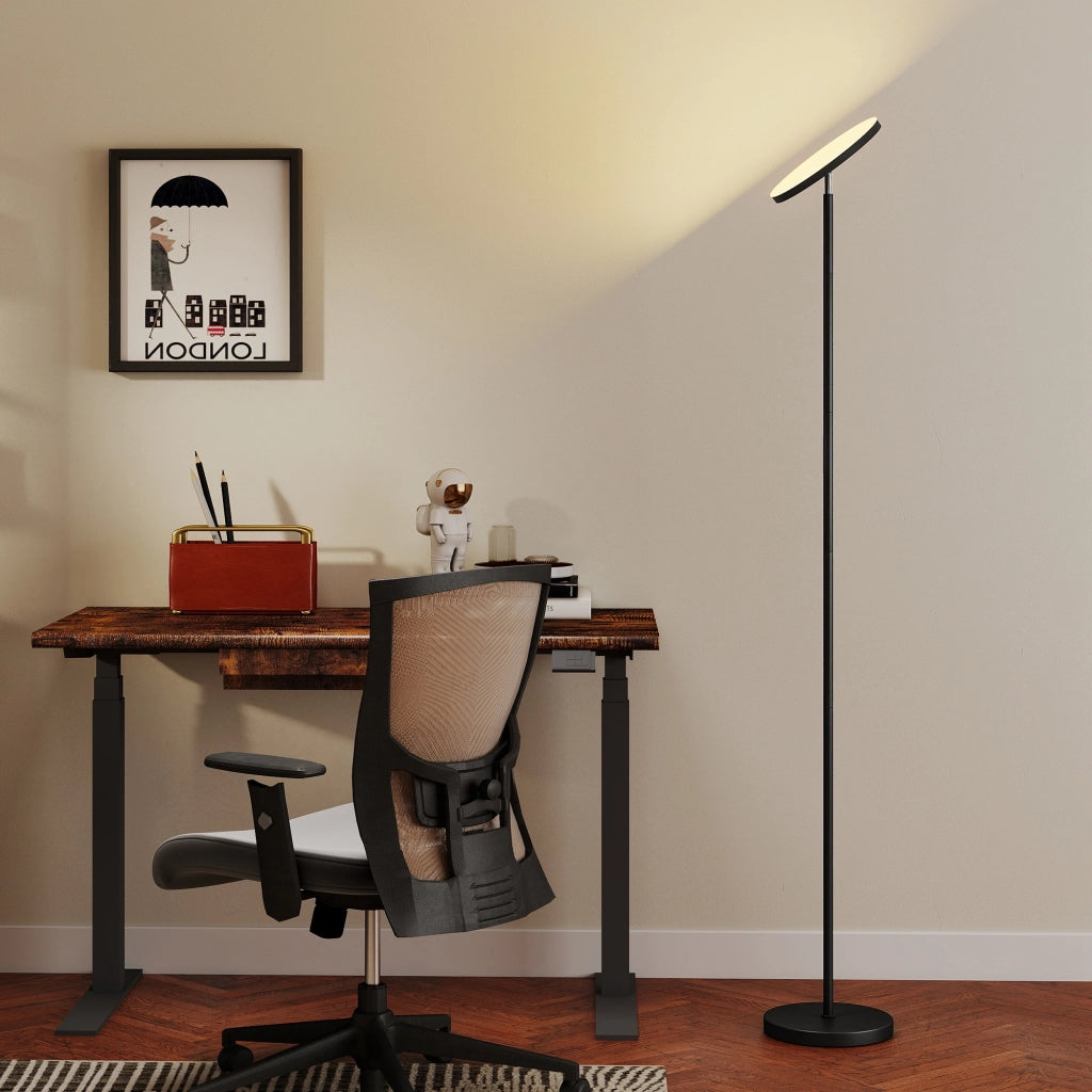 Lampada da terra RGB dimmerabile ¨C Xylo ¨C con telecomando e touch control, testa rotante 350¡ã, nero