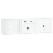 Buffet credenza cassettiera mobile contenitore organizer cucina soggiorno soggiorni 3 pz bianco derivati ​​del legno 02_0037009
