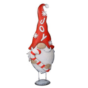 Gnomo metallo con bastoncino di zucchero rosso cm 31x12,7h84,5