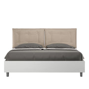 Letto Matrimoniale 160x200 cm cuscinatura Egos Annalisa - Similpelle,Tortora,Con rete