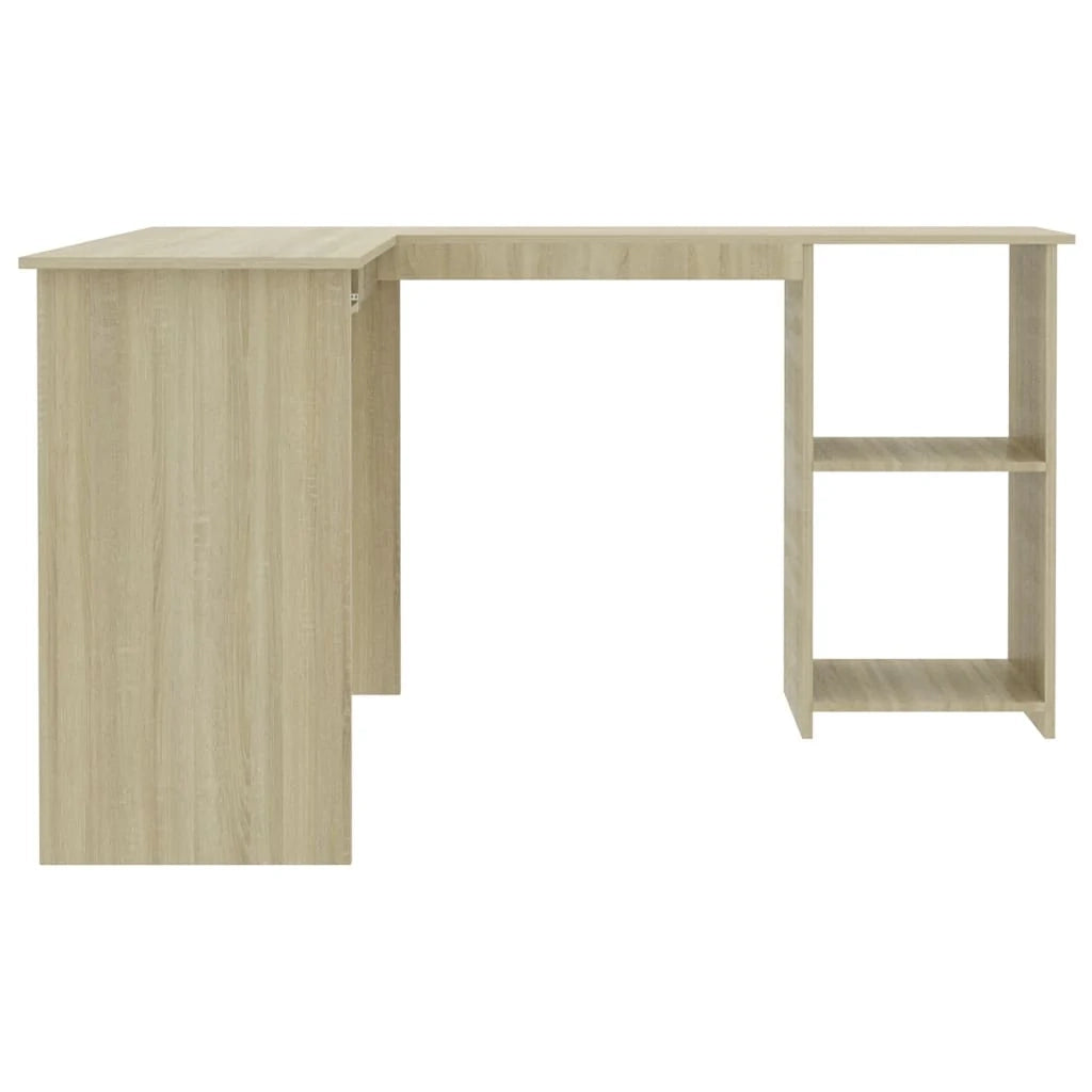 Scrivania tavolo postazione di lavoro mobile per computer scrivania angolare a L legno ingegnerizzato rovere Sonoma marrone 02_0023683