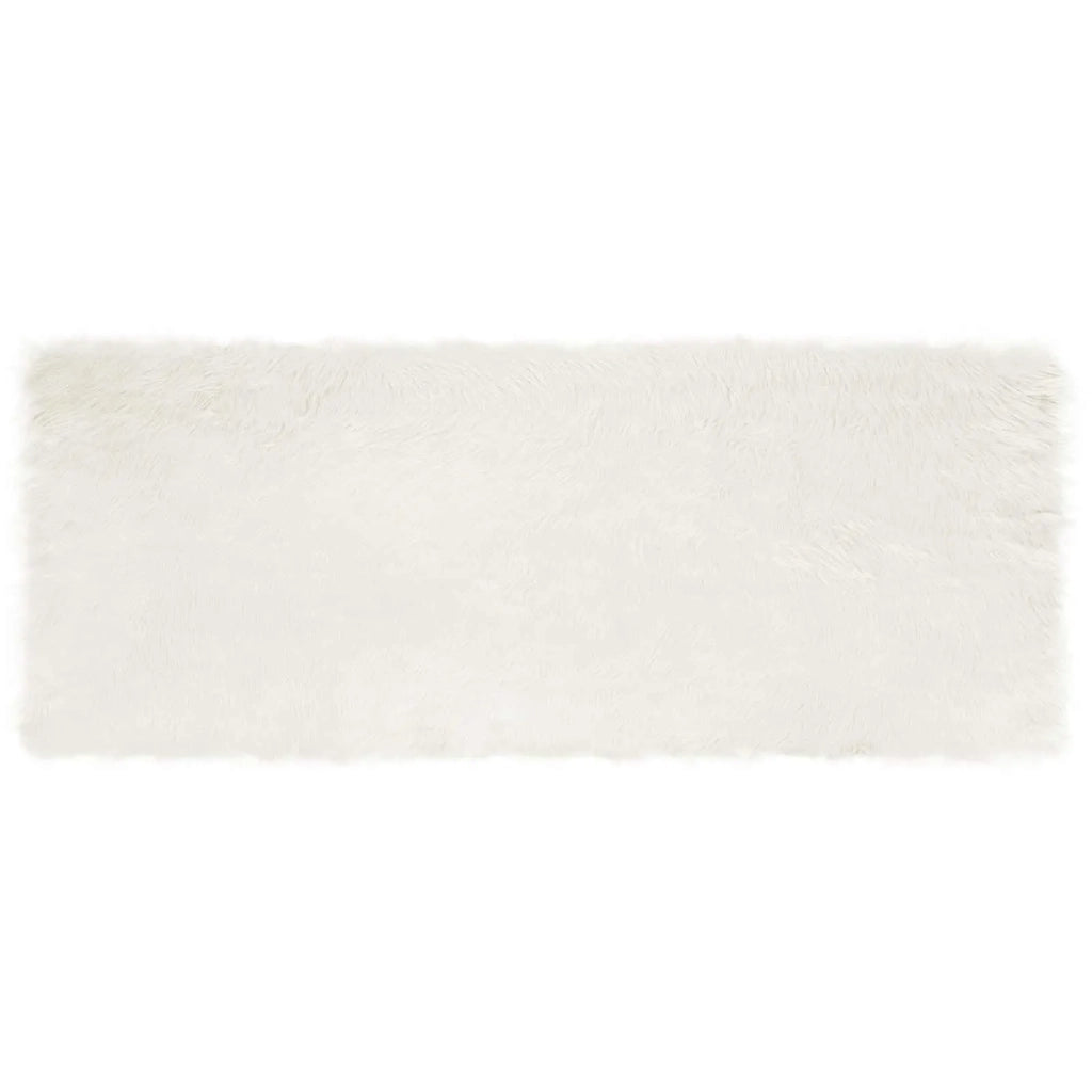 Tappeto in finta TAFALLA Bianco 80 x 200 cm Poliestere 42021457