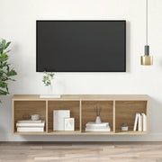 Mobile TV Parete-Credenza per TV sospesa-Console TV  Rovere Sonoma 37x37x142,5cm Legno Multistrato