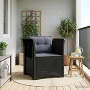 Poltrona a 1 Posto con Cuscini Aspetto Rattan PP Antracite 8011871